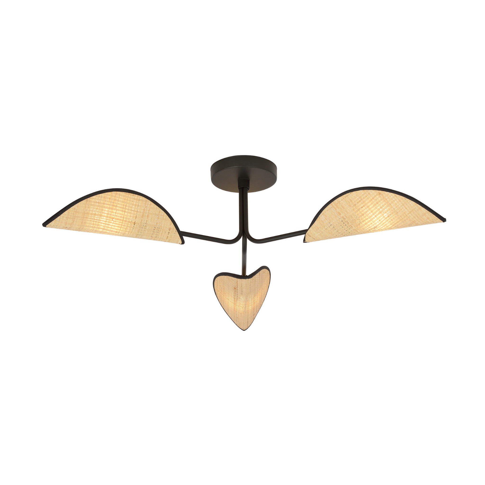 Lampa sufitowa GOMEZ czarno-brązowa 3xE14x10W wiklina / rattan / słoma wym:20x87x87cm IP20 Emibig