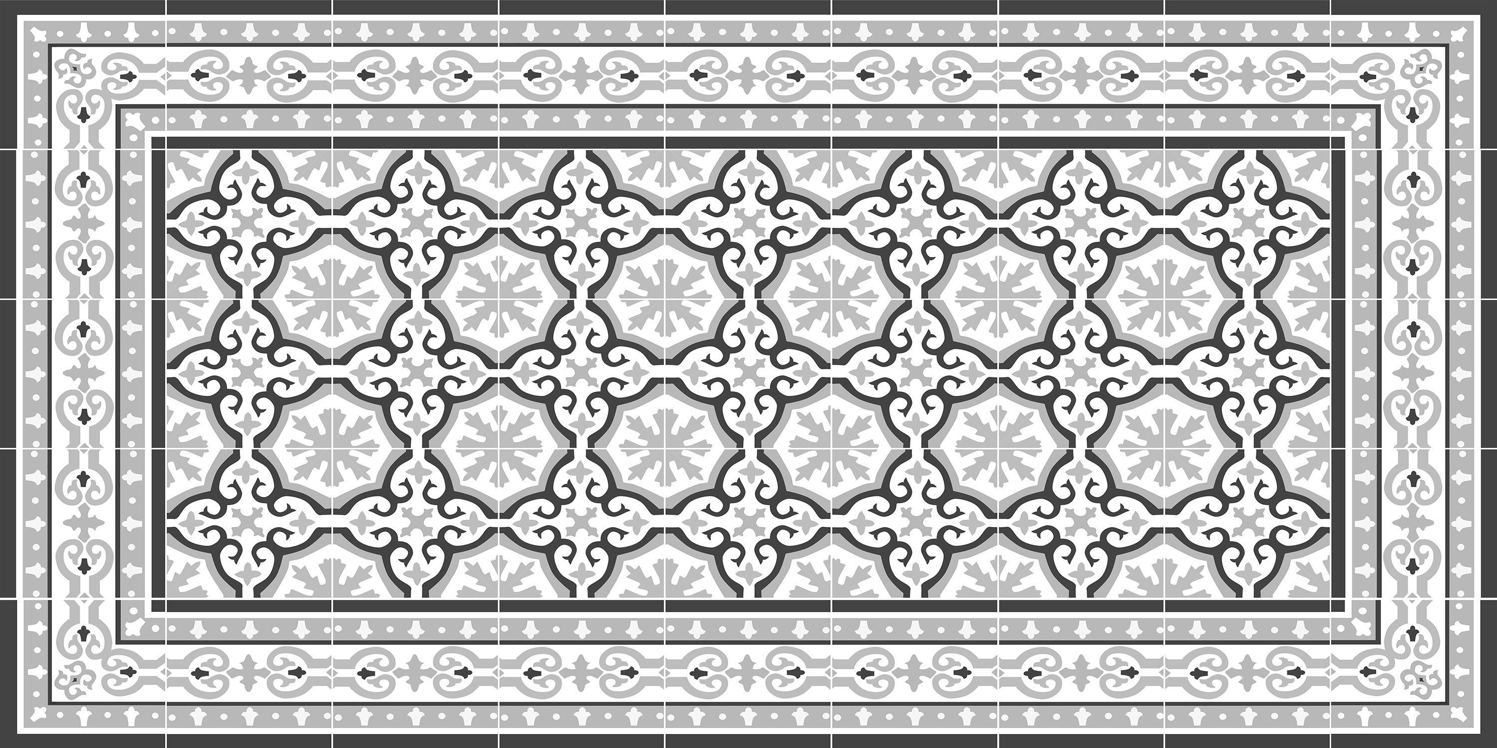 Alfombra de vinilo colette 50x100 cm - pvc antideslizante, vinilica para cocina o salón, lavable, estilo hidraúlico