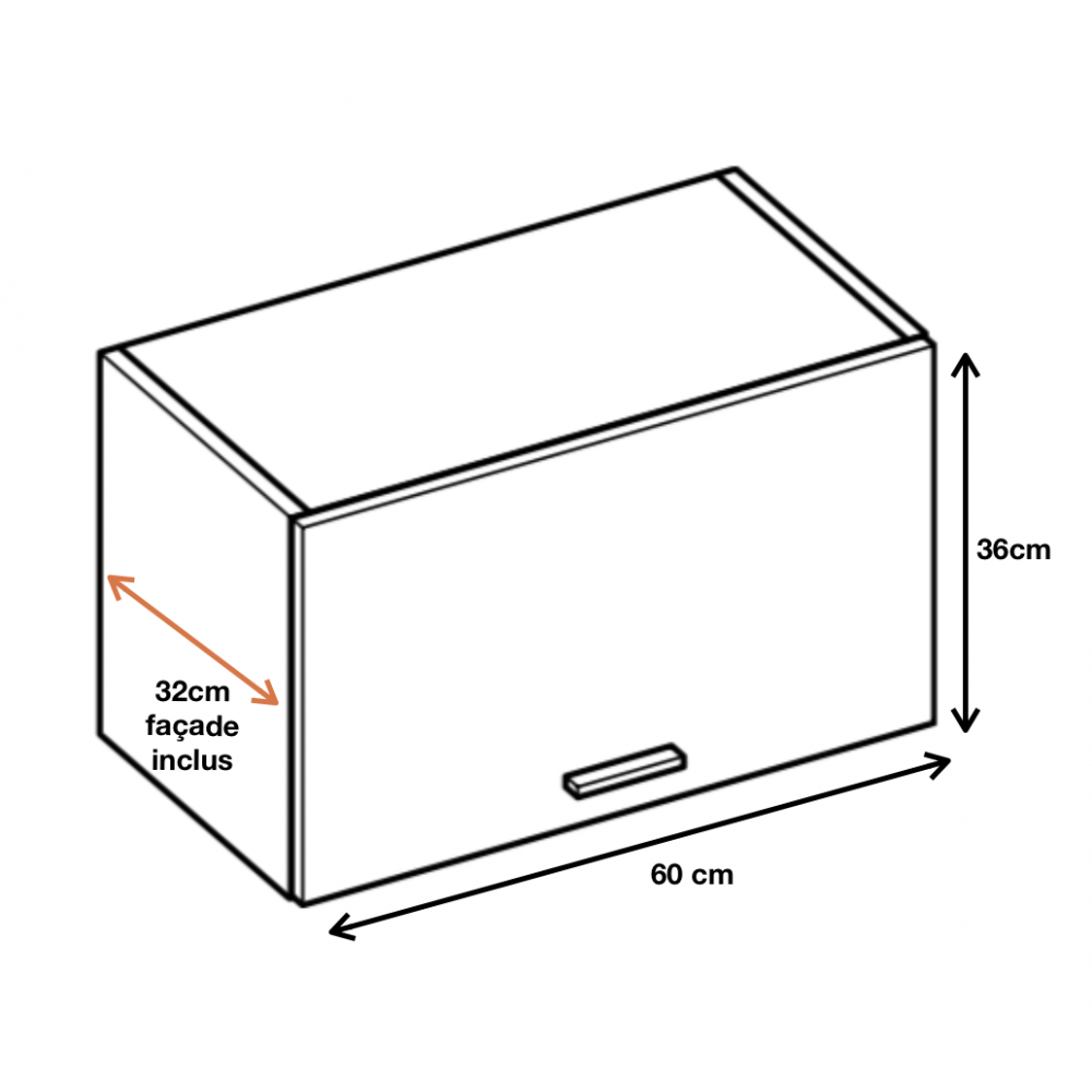 Cuisineandcie - Meuble haut de cuisine Eco Blanc Brillant 1 porte relevable L 60 cm - 2