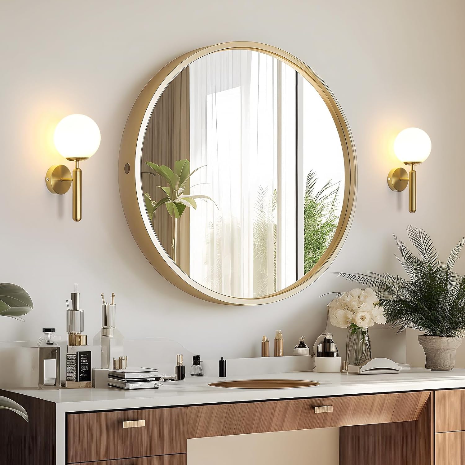 Kinkiet wewnętrzny, nowoczesny minimalistyczny design, kinkiet E27, klosz szklany, oświetlenie do sypialni, salonu i przedpokoju. - 3