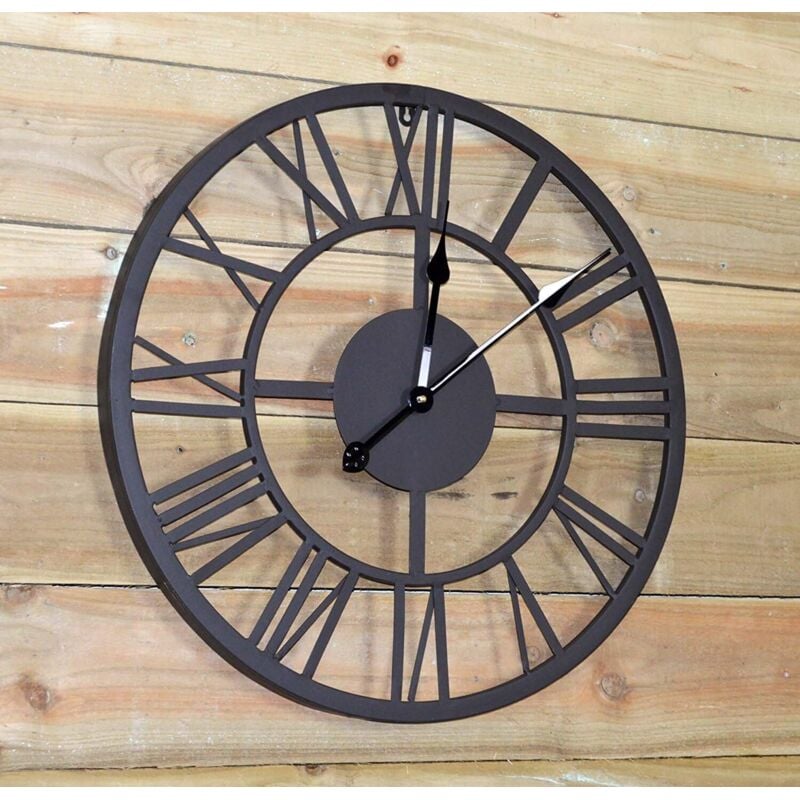 Horloge créative rétro en métal fer horloge murale romaine salon décoration horloge murale (50 cm) - 5