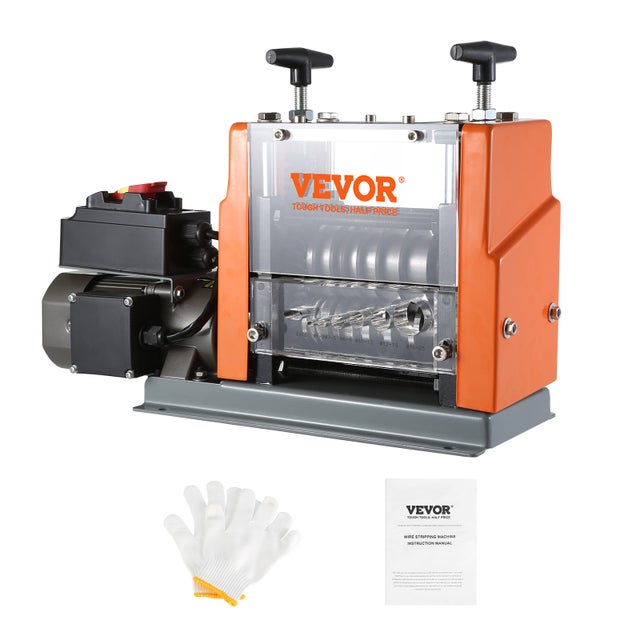 Machine à Dénuder Électrique 60W VEVOR, Dénudeur de Câble 1,5–25 mm, 6 Canaux Ronds + 1 Plat, Réglage Visible pour Recyclage Fil de Cuivre