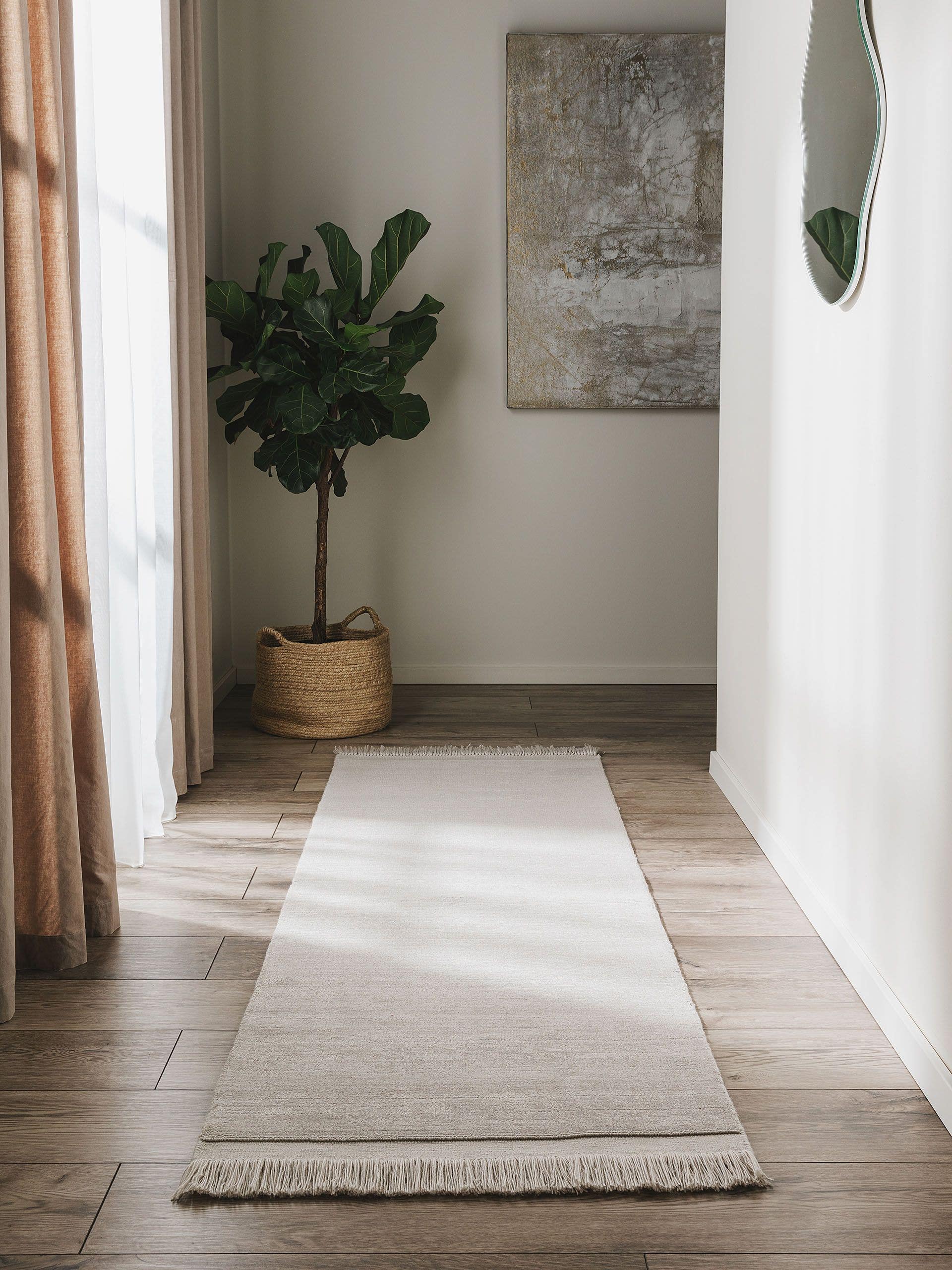 BENUTA - Tapis fabriqué à partir de matériaux recyclés gris clair ...