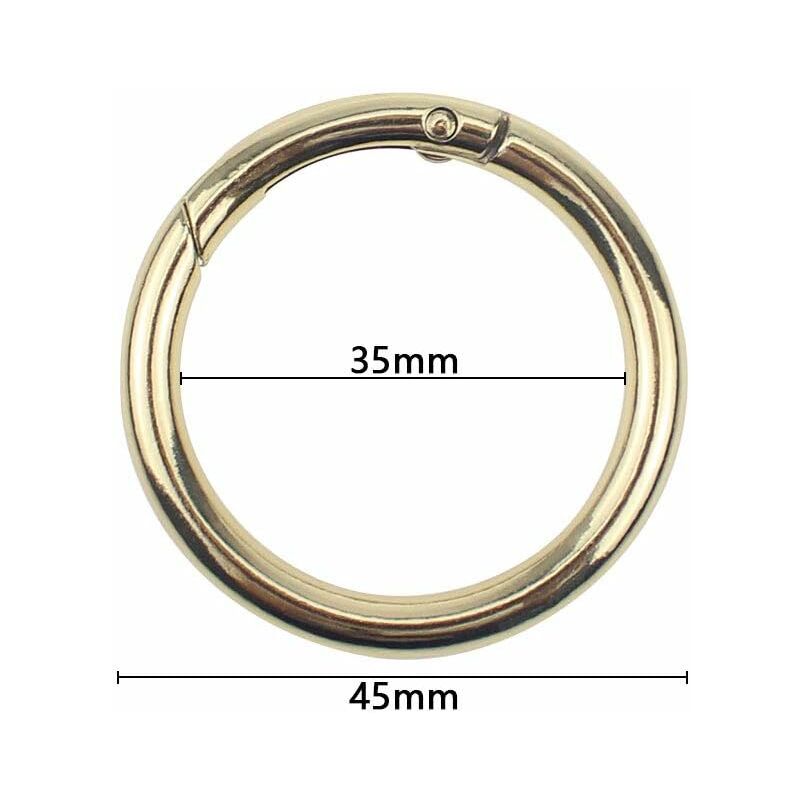 Fubuuf 50 Pezzi Mini Moschettone Rotondo 24mm Anello Molla In - Foto 11