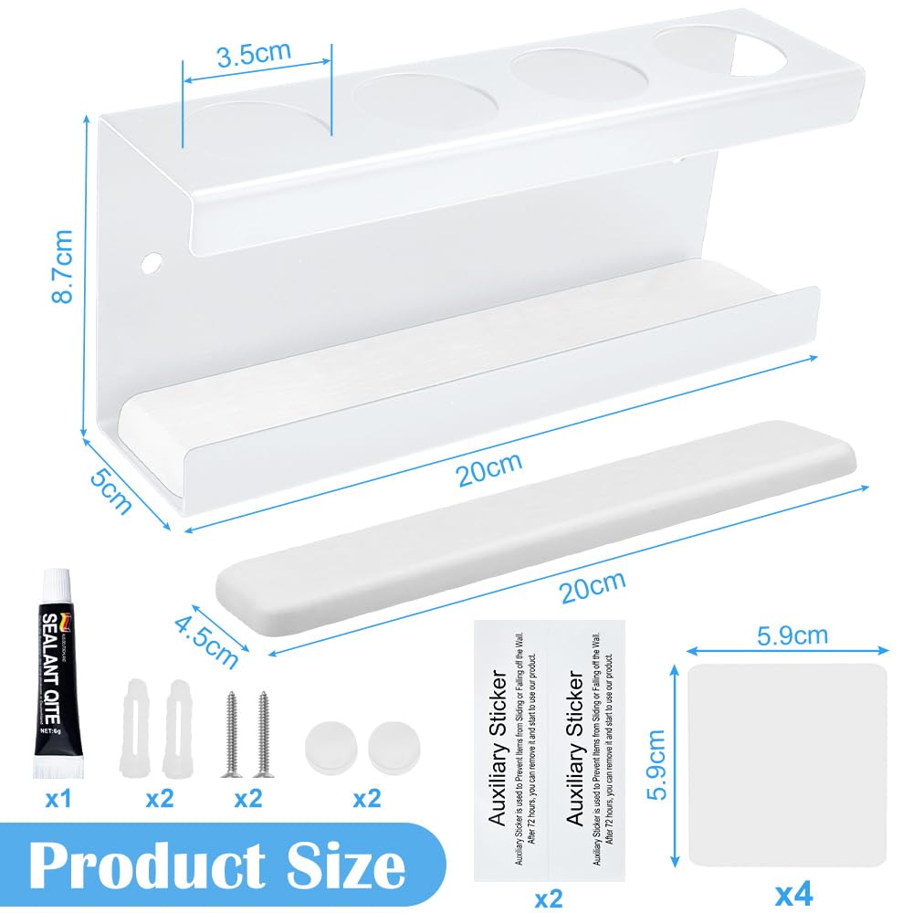 Porte Brosse à Dents Electrique 4 Trous, Support Brosse à Dent Électrique Mural, Porte Brosse à Dent Hygié, Rangement Brosse à Dent Inox - 3