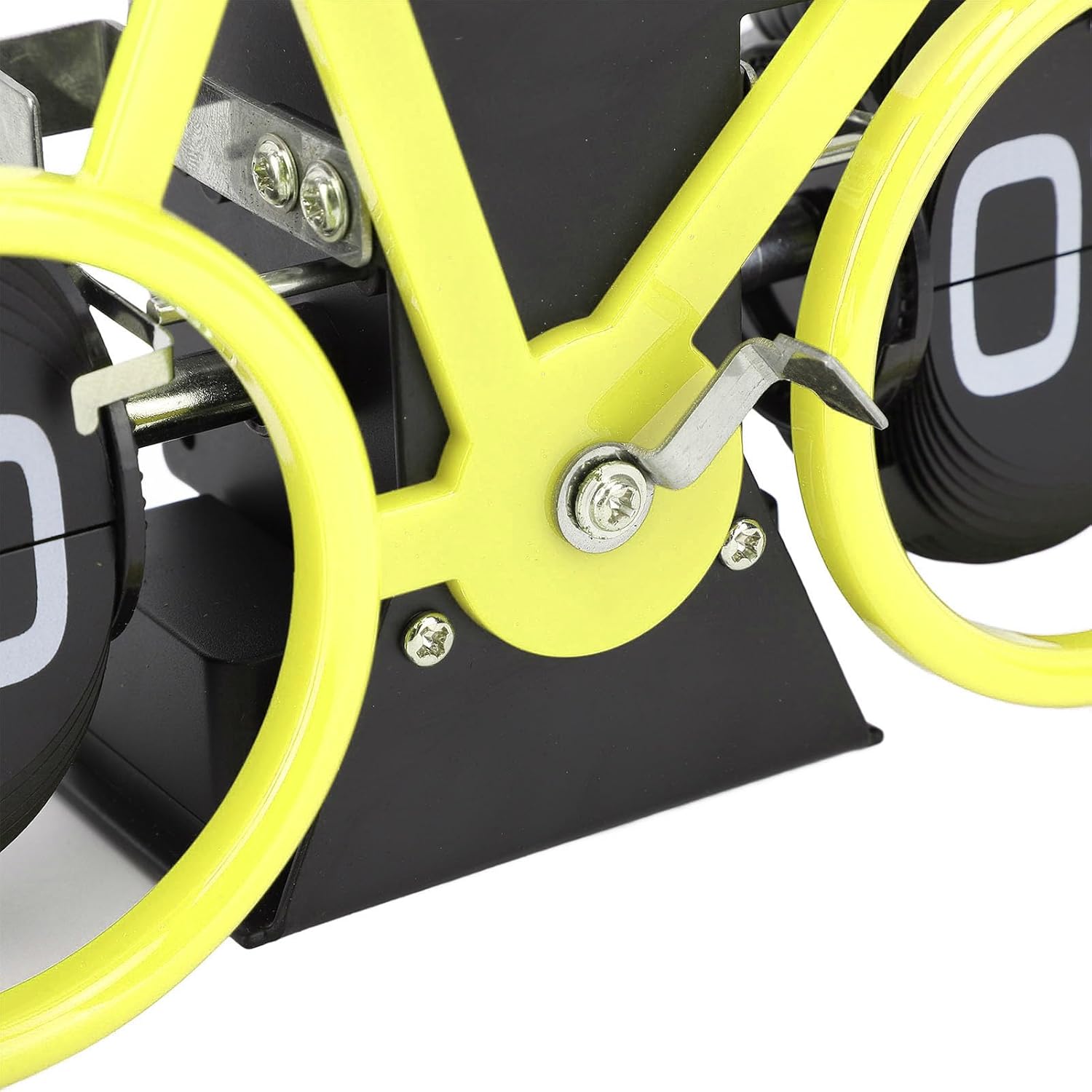 Horloge de table en forme de vélo, horloge à rotation automatique des pages, horloge décorative rétro, horloge à rotation simple des pages (jaune) - 7