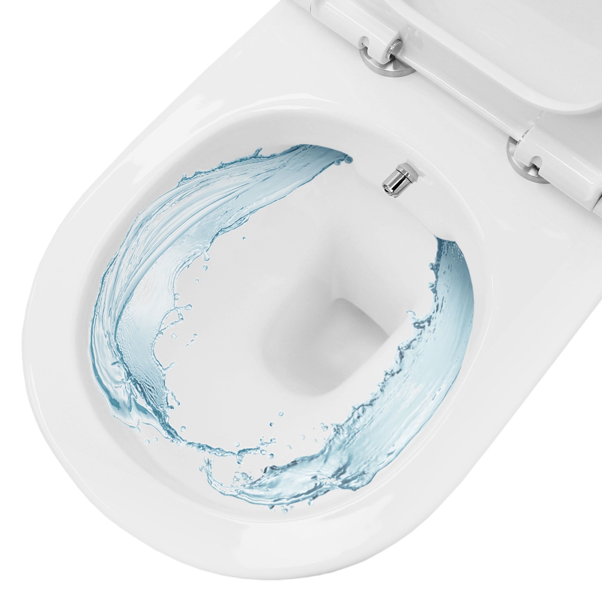 WC suspendu sans rebord nano revêtement fonction bidet court céramique blanc - 4