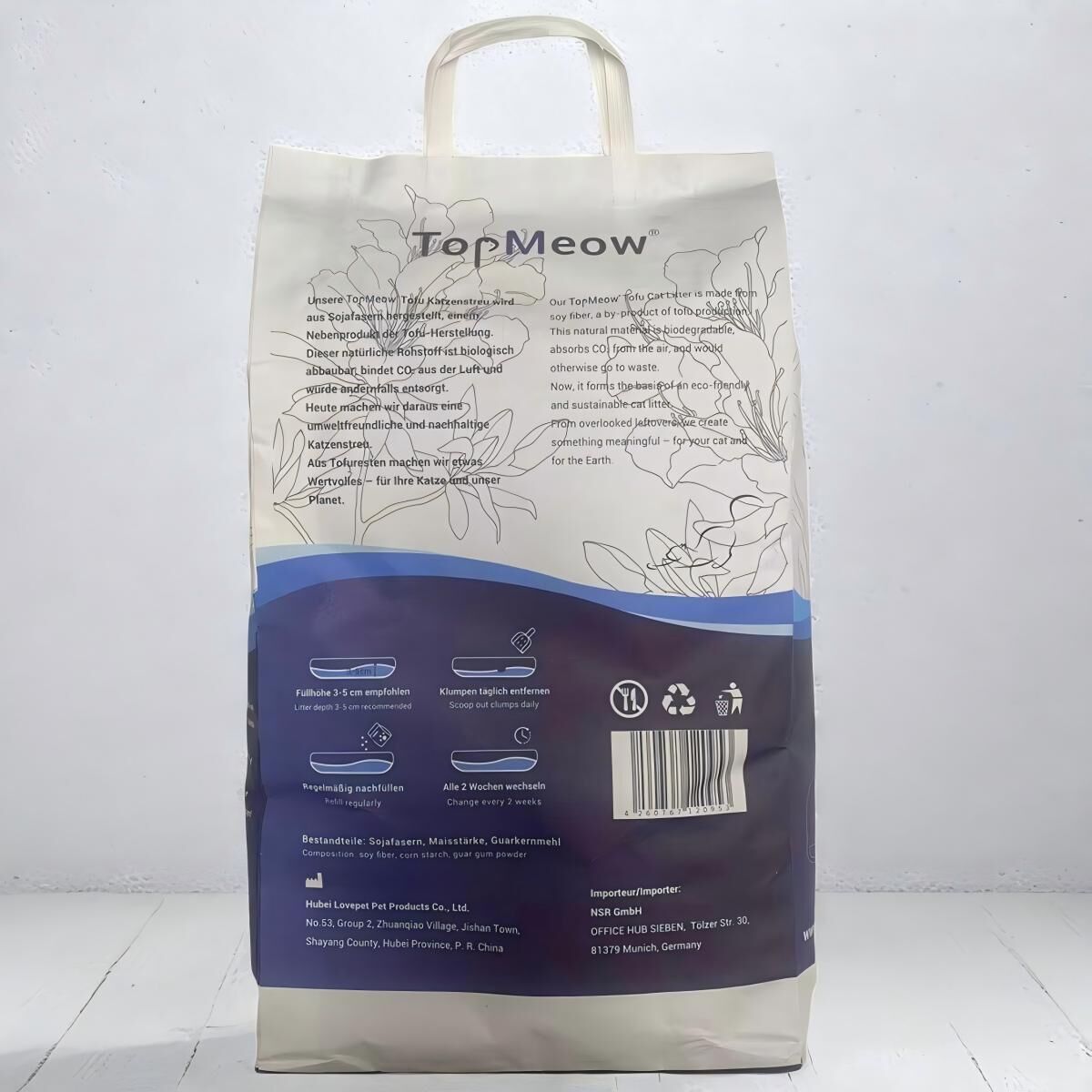 TopMeow Arena Gatti 4,6 kg Crema Assorbente Naturale 4 Pezzi - 9