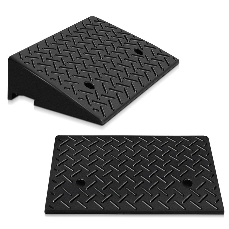 Set Di 2 Rampe Per Marciapiede In Gomma - 47x31x10.5 Cm, Portatili Per Auto, Sedie A Rotelle, Moto
