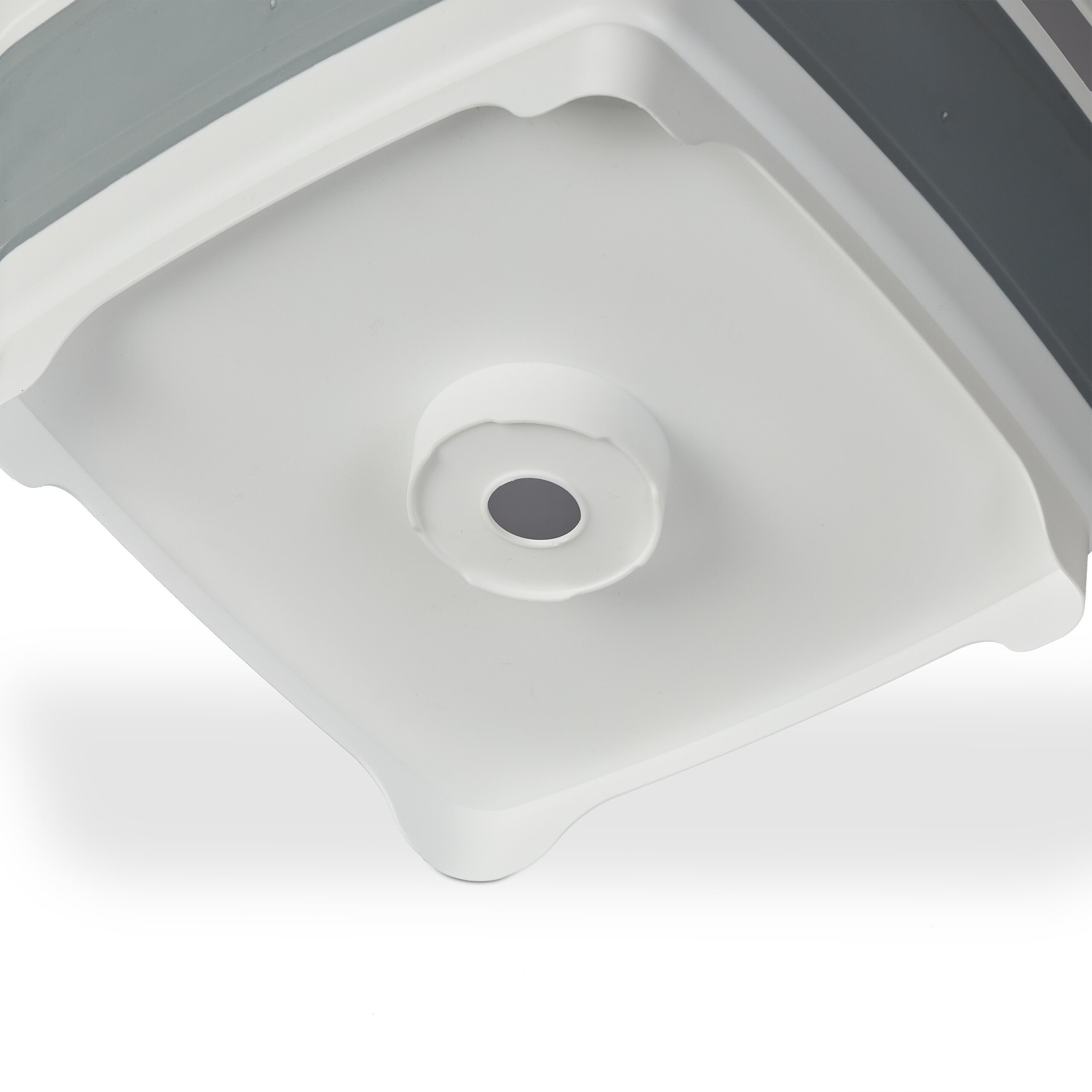 Barreño con desagüe, fregadero plegable, 9 L, lavabo de camping, 20 x 31 x 31 cm, Blanco/Gris, Relaxdays - 7