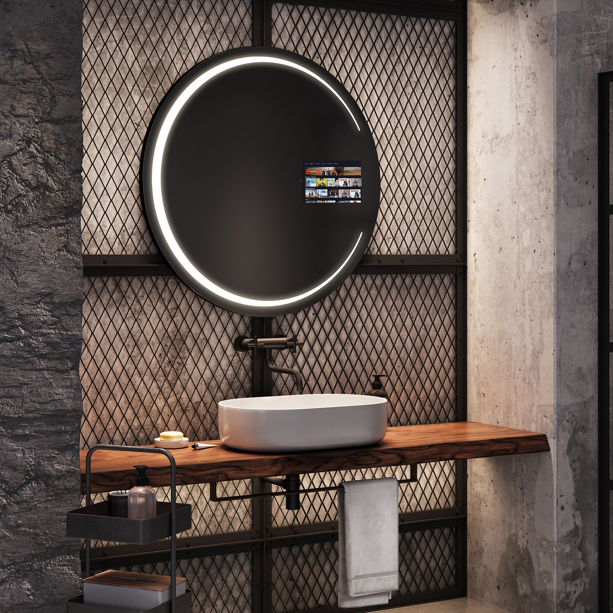 Heilmetz Miroir Salle De Bain Rond LED 60cm Miroir Salle De Bain Avec Interrupteur Tactile Anti Buee Bluetooth 90050320