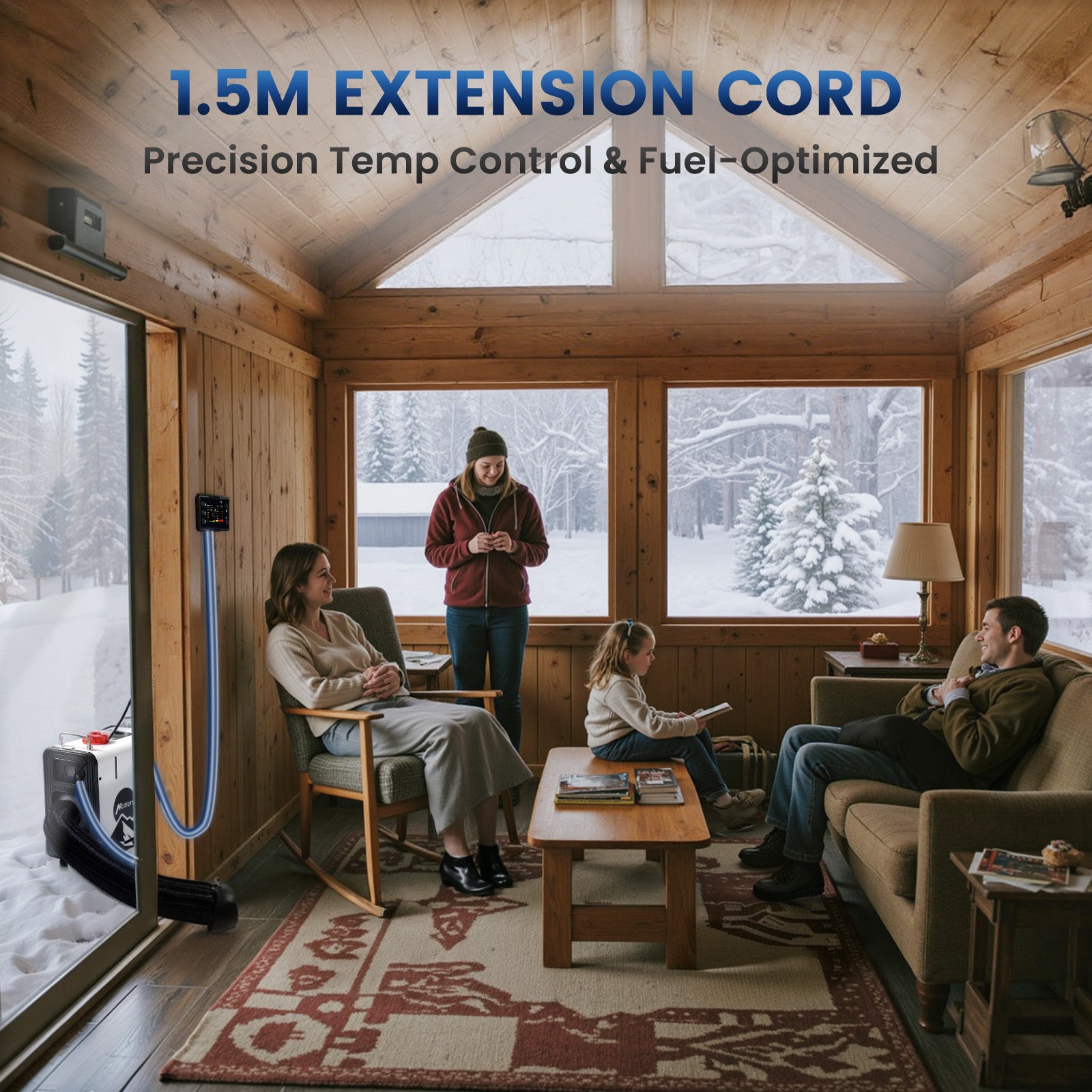 Chauffage Diesel 8kW, Réchauffeur d'Air 12/24/230V, Contrôle par App bluetooth, Télécommande et Écran d'Affichage, Température réglage - Vertical - 5