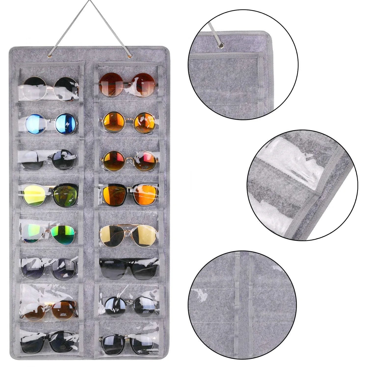 Pochette à Lunettes Avec Cordon – Cuir Synthétique, Portable, Pour Homme Et Femme - 11