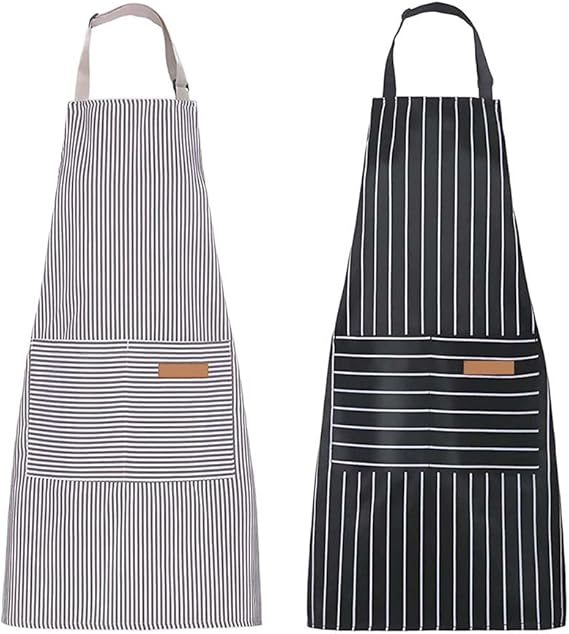 sourcing map Grembiule da cucina in poliestere con 2 tasche