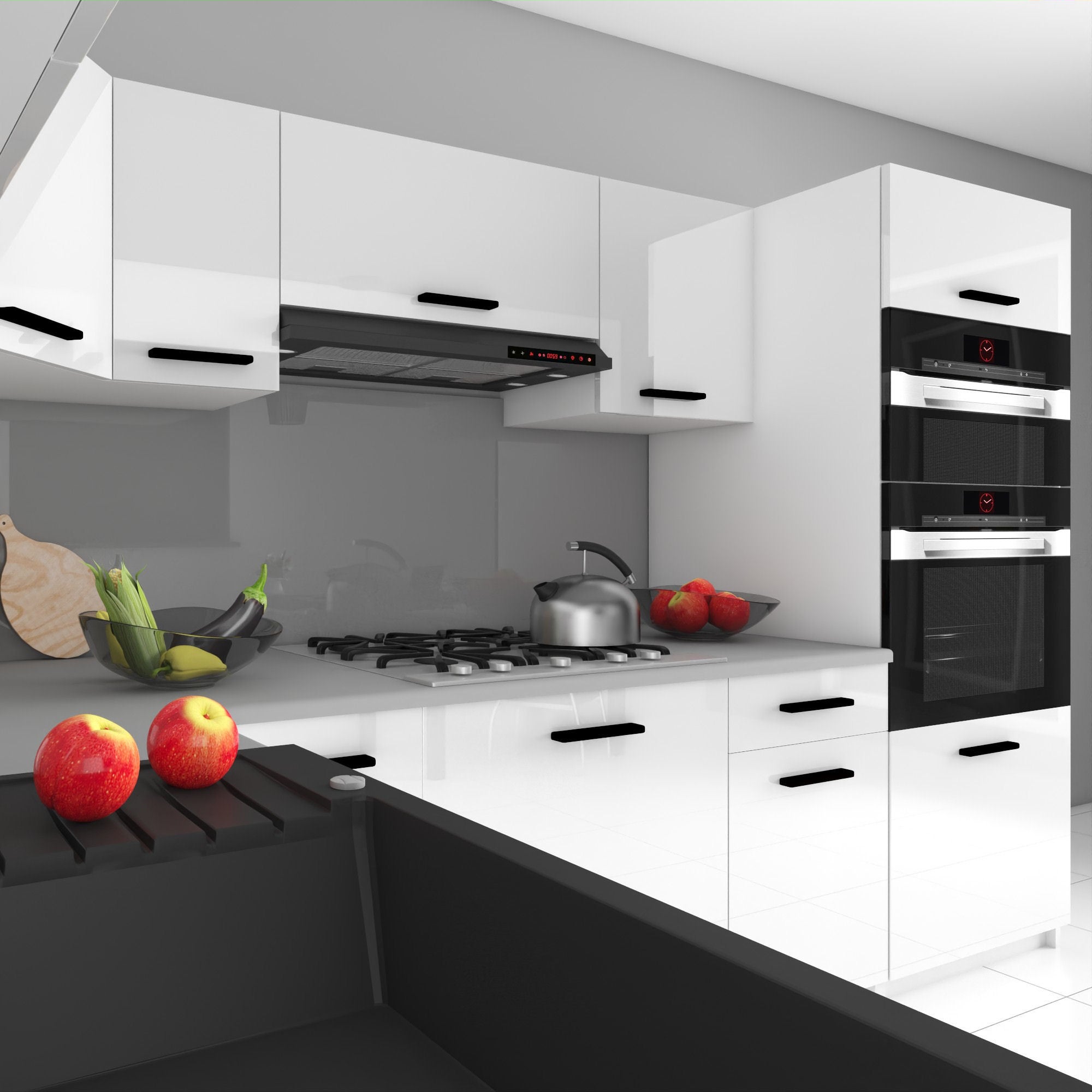 BELINI Cuisine Equipee Complete ITALIA 8 - 420 cm. Cuisine en L avec Plan de Travail, Blanc Très Brillant - 3