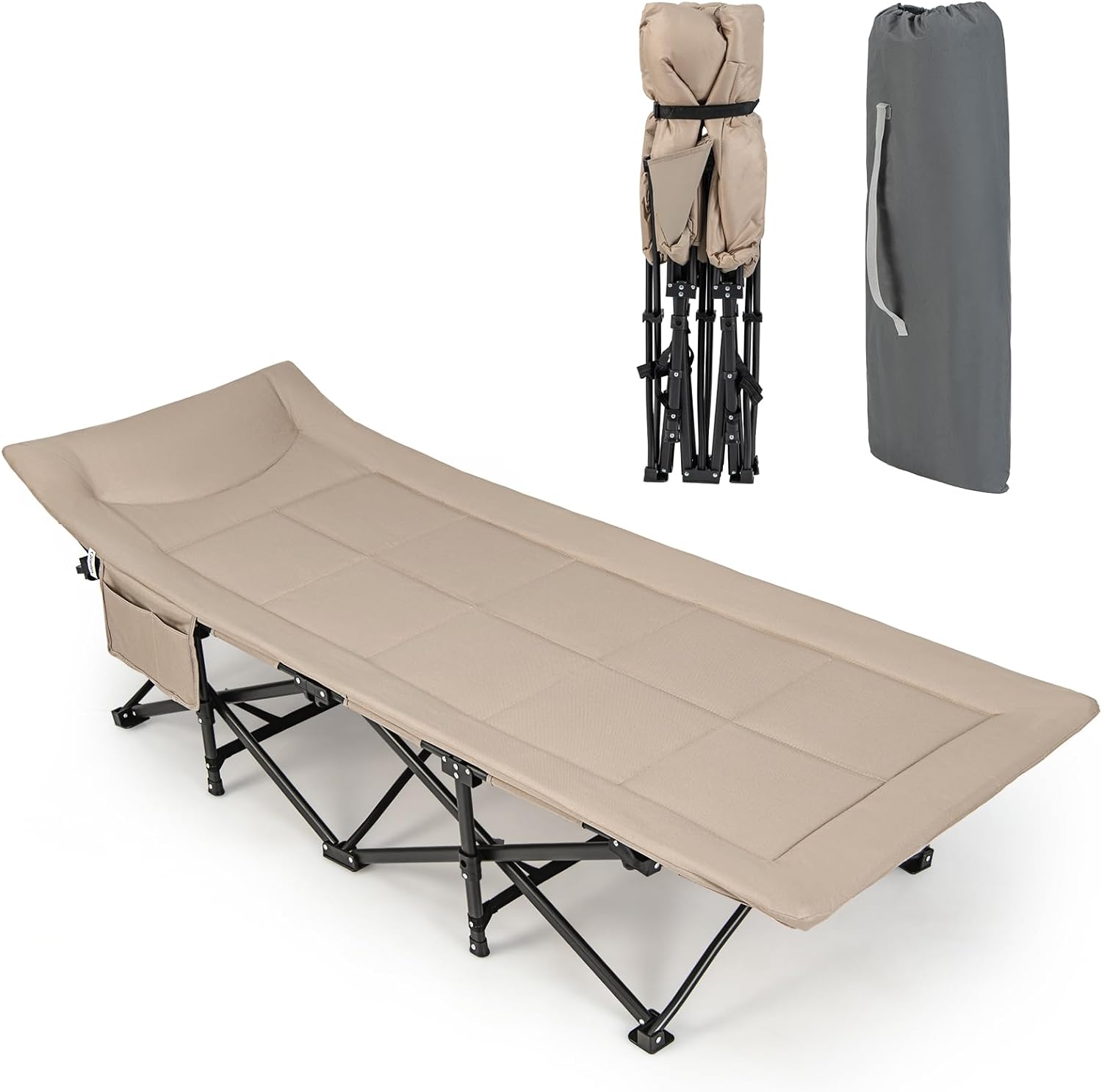 Cama De Camping Plegable Manual 2 Pcs Verde 206 X 76 X 74 Cm | Leroy Merlin