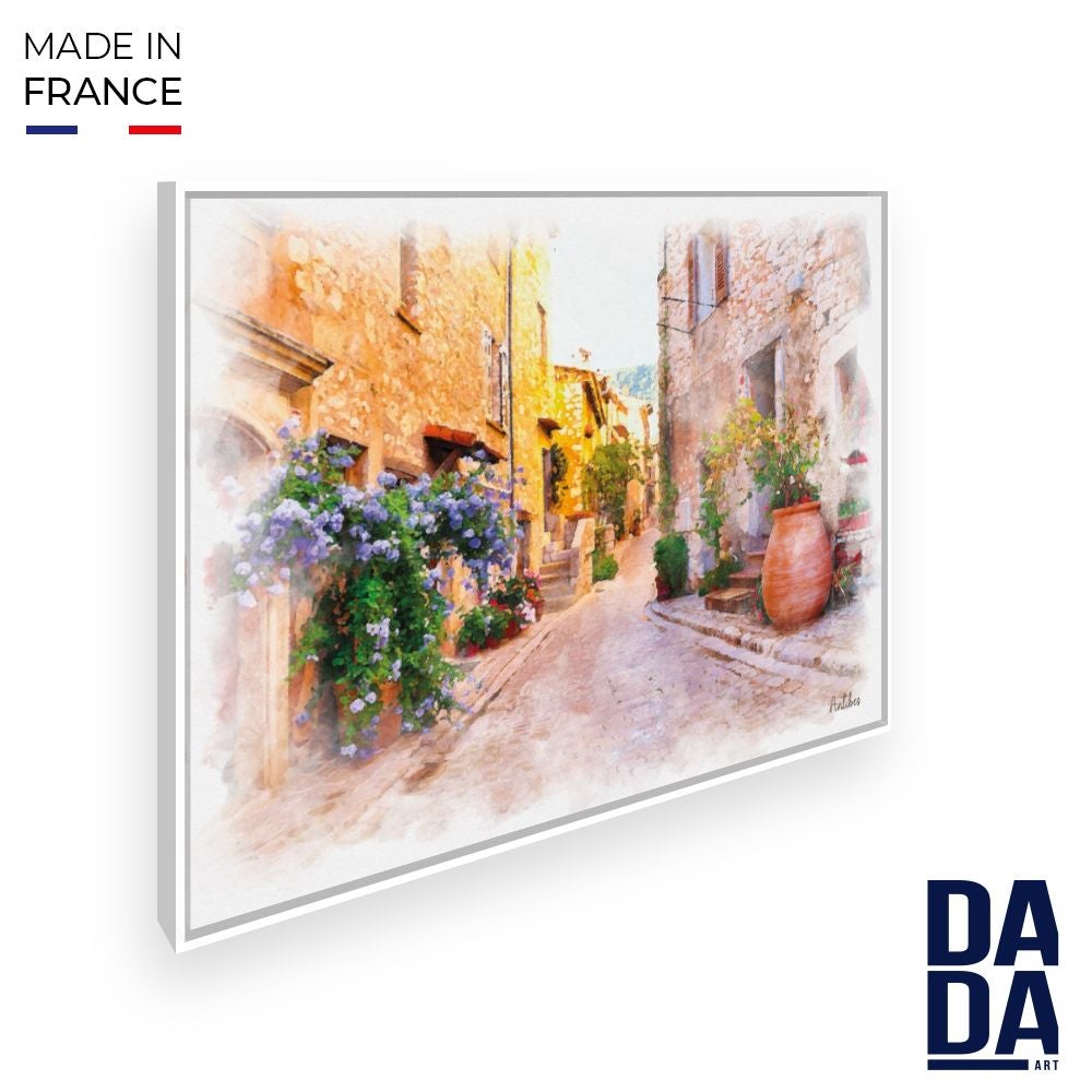 Tableau Rues d'Antibes / 45x60cm / Cadre Blanc / Fabriqué en France ...