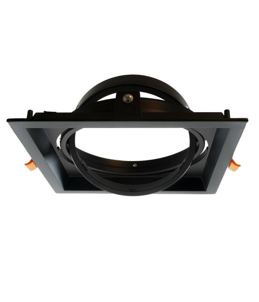 Trade Shop - Portafaretto Incasso Ar111 Quadrato Supporto Per Faretti Illuminazione P-ar111-1 - Nero - 2