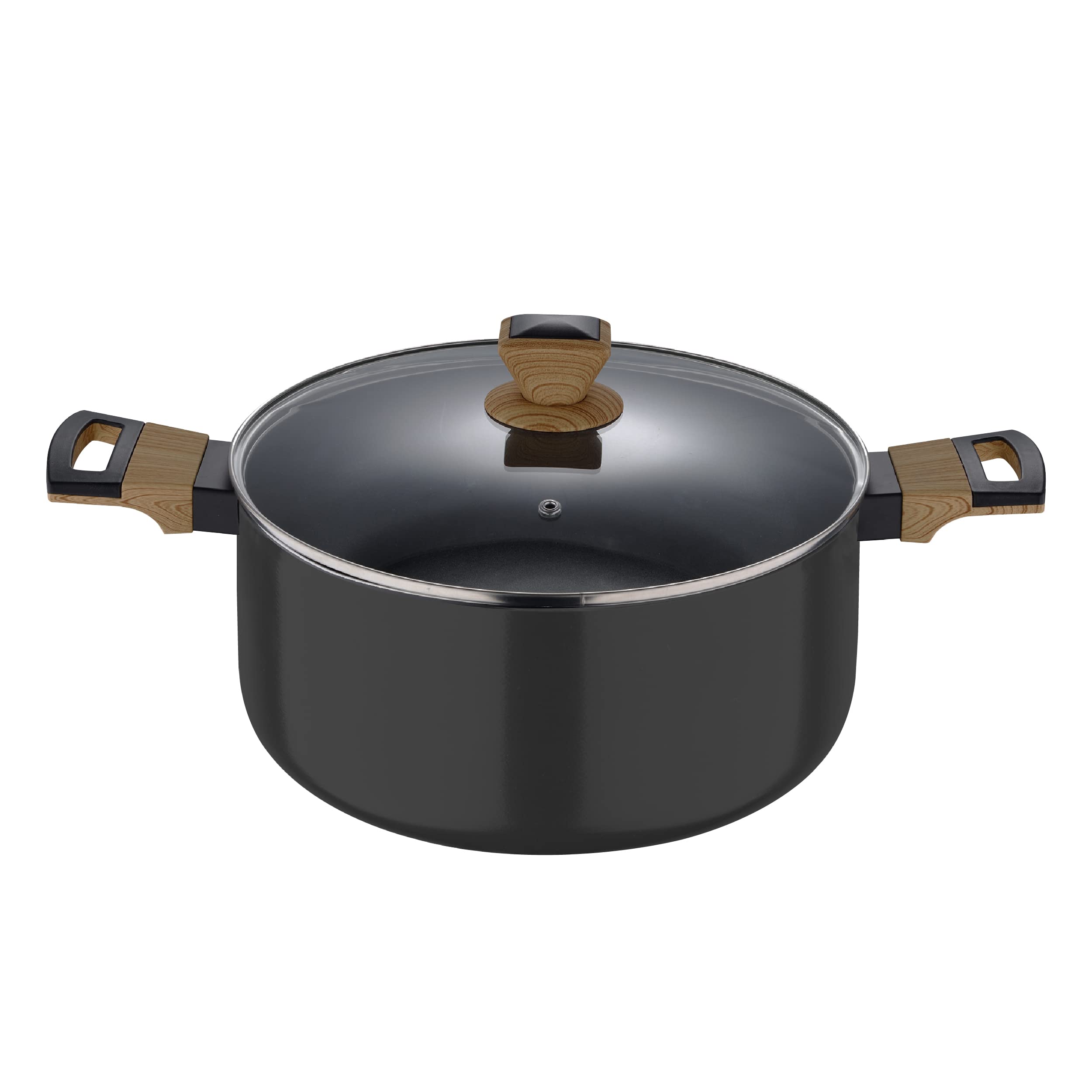 Casseruola in alluminio forgiato con manico effetto legno 18 cm