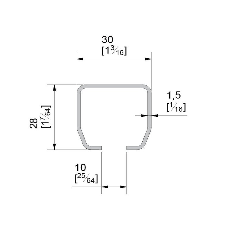 Rail en INOX 304L SLID'UP 2000 - L 3 m - 60 kg - 2