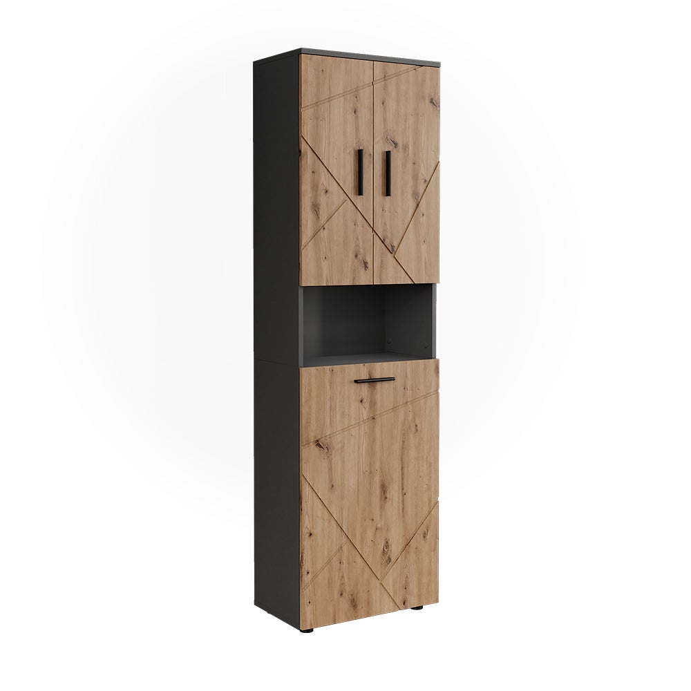 Vicco Szafki wysokie Irma, Antracyt/Dąb goldkraft, 50 x 172 cm z 3 drzwiami