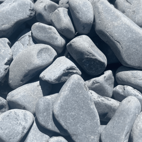 Lot de sacs de +/- 20 kg Galet Gris Anthracite De Marbre 25/40