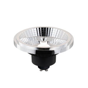 Spot LED AR111 Avec Douille GU10 - Puissance 10W, Lumière Blanc Chaud 3000K, Couleur Noire