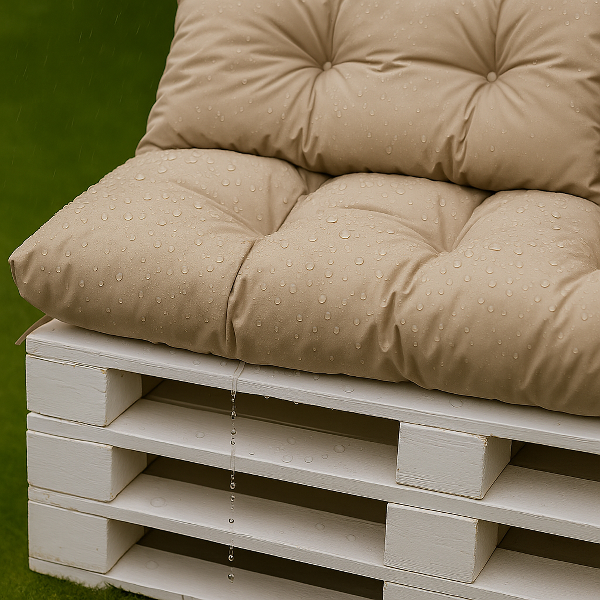 Set coussins pour palettes 120x60 avec dossier 120x50 beige – coussins canapé extérieur, matelas de palettes pour terrasse et jardin - 6
