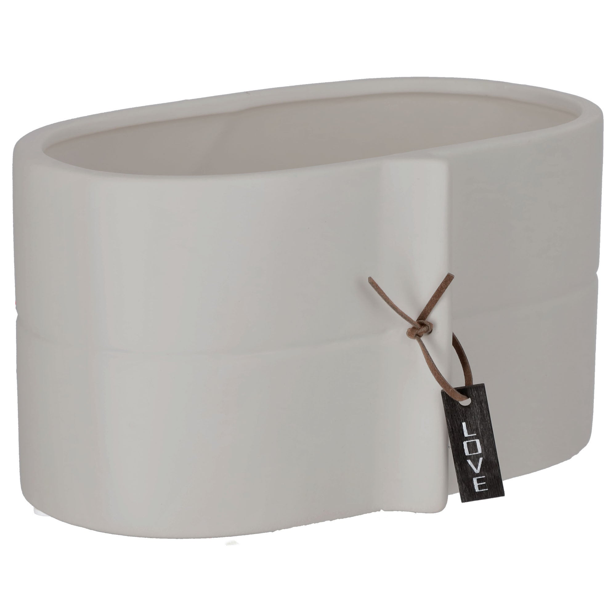 DONICZKA CERAMICZNA DONICA OSŁONKA NA KWIATY DONICZKĘ 22 cm OWALNA SZARA