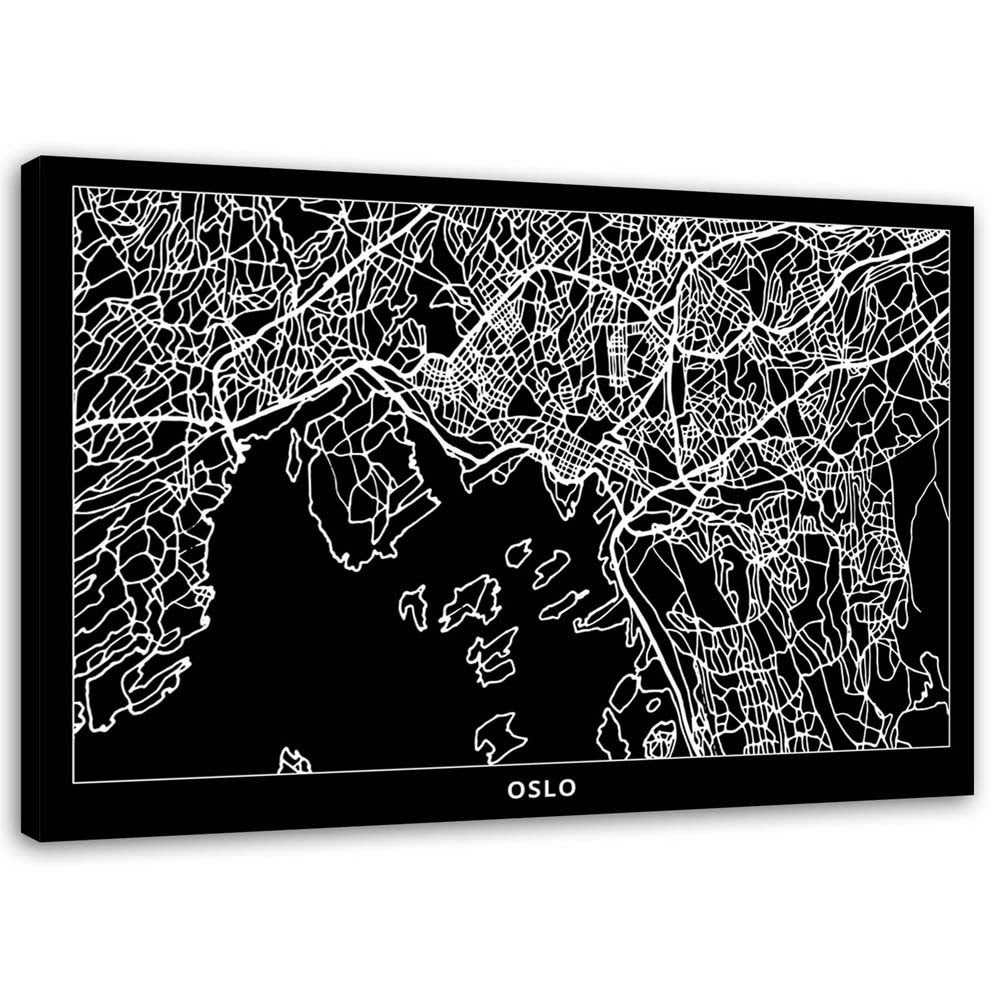Obraz na płótnie, Oslo - plan miasta 100x70