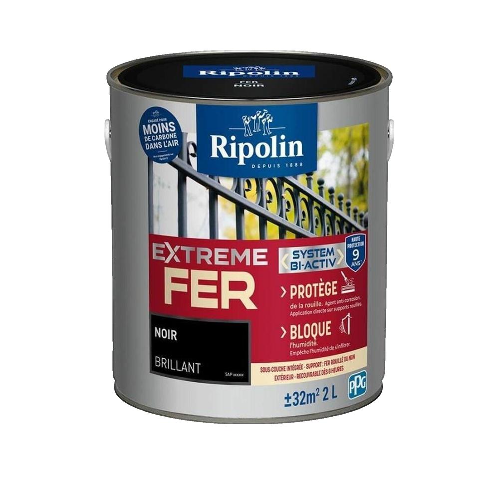 Peinture fer - RIPOLIN - 396703 - Noir - Brillant - 2 L | Leroy Merlin