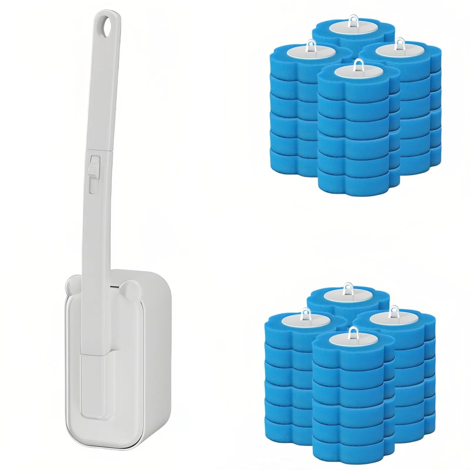 SAVEGA - Scopino WC in silicone in acciaio inox – Scopino WC con supporto discreto – Spazzola WC