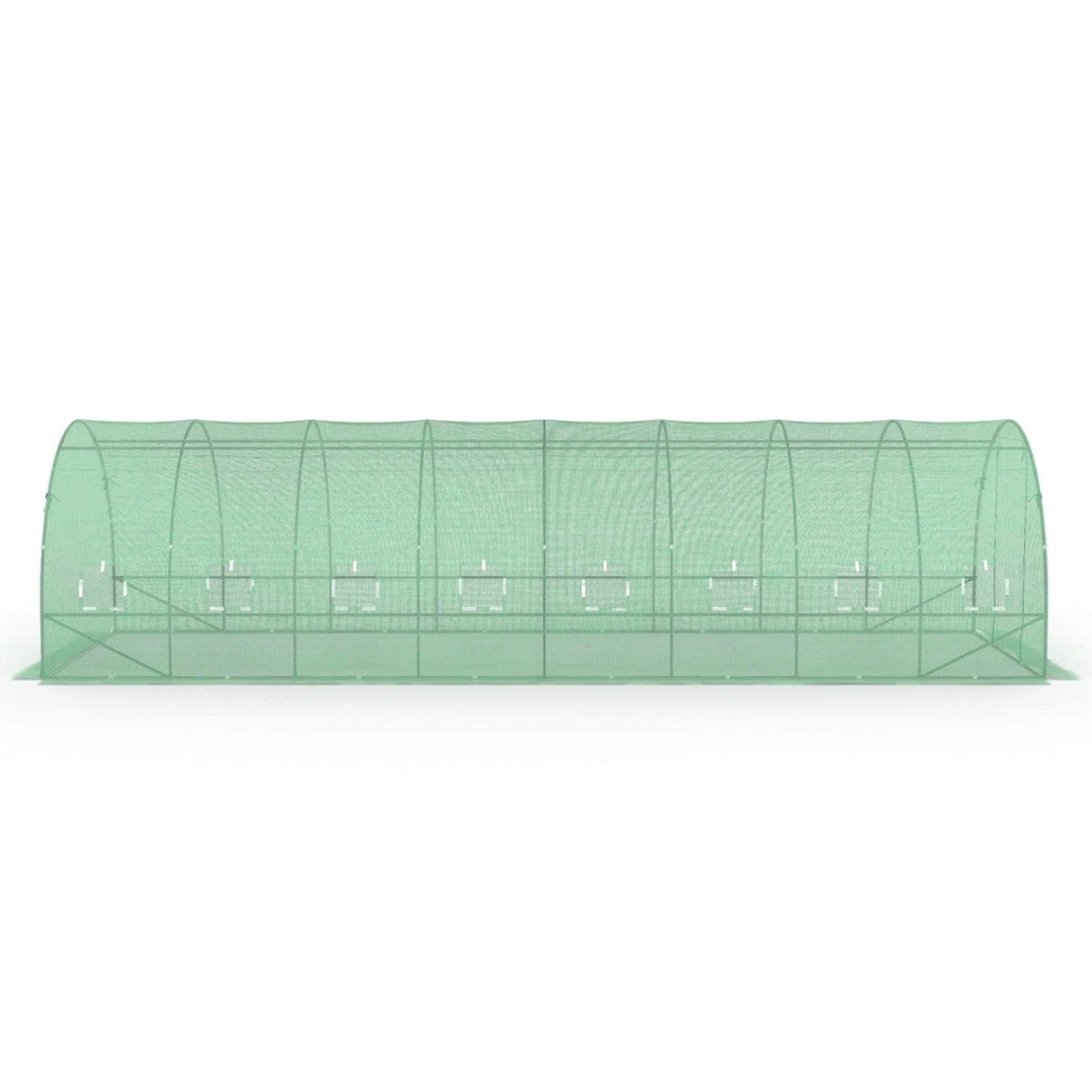 Serre de jardin tunnel 24m² 8 x 3 x 2 m acier galvanisé + bâche anti-UV avec porte et fenêtres DES ANDES verte - 5