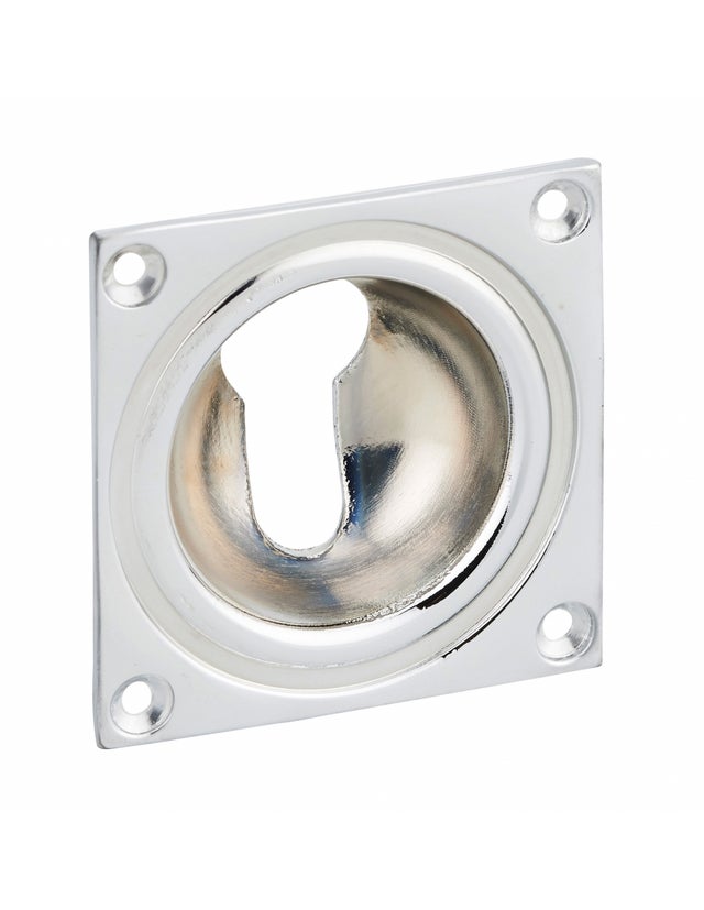 THIRARD - Entrée à cuvette trou de cylindre, 60x60mm, laiton chromé - THIRARD