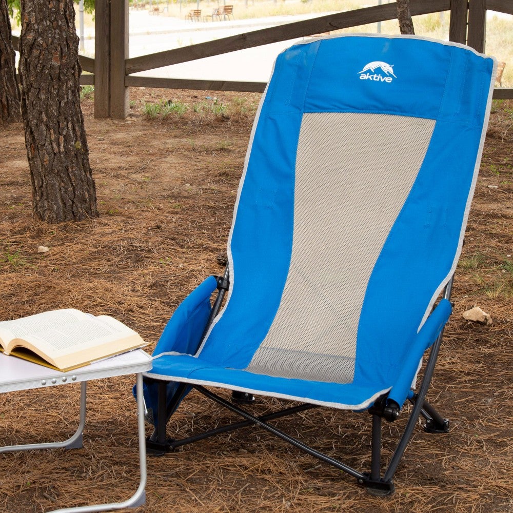 AKTIVE Sedia Pieghevole Beach Con 4 Posizioni E Cuscino - Leggera, Portatile E Comoda Per Spiaggia E Piscina - Foto 7