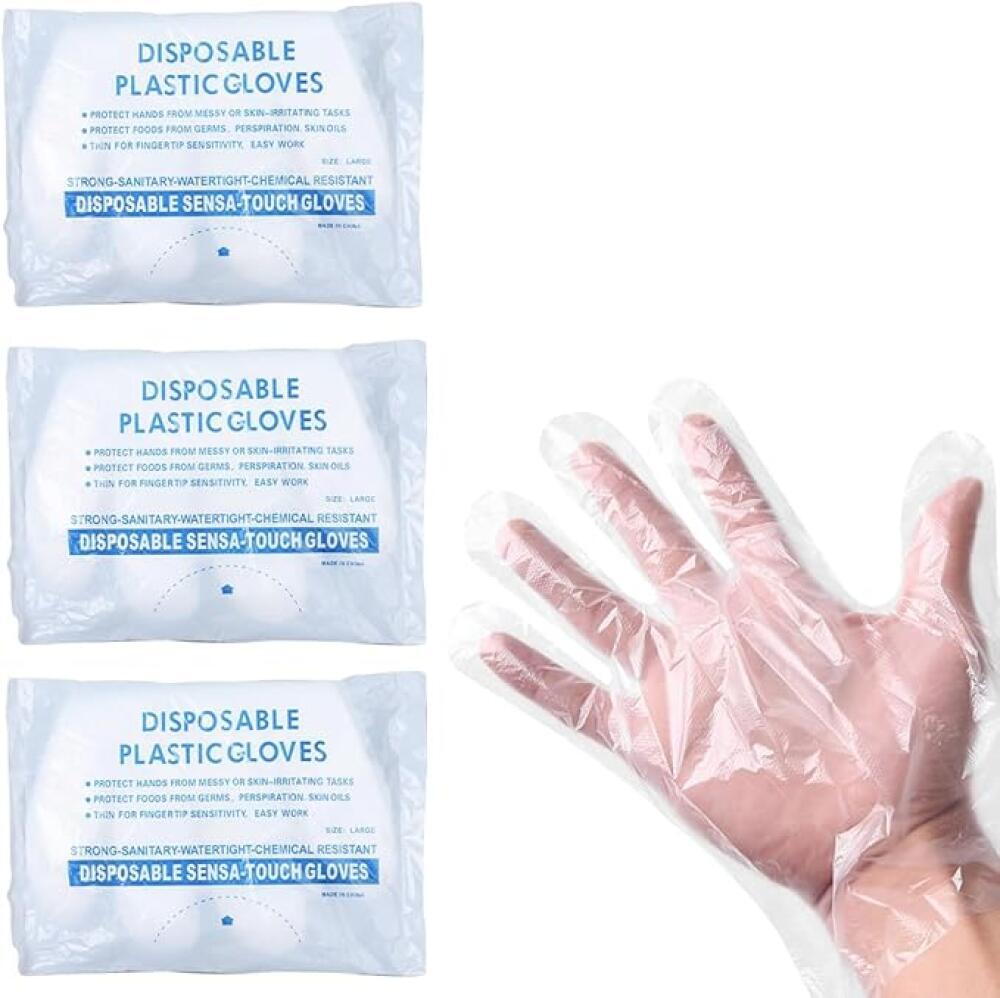 600 pcs Gants jetables fins gants en plastique transparents | Leroy Merlin