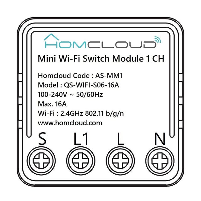 Modulo interruttore da incasso mini 1 canale wi-fi per controllo luci compatibile con Amazon Alexa e Google Home