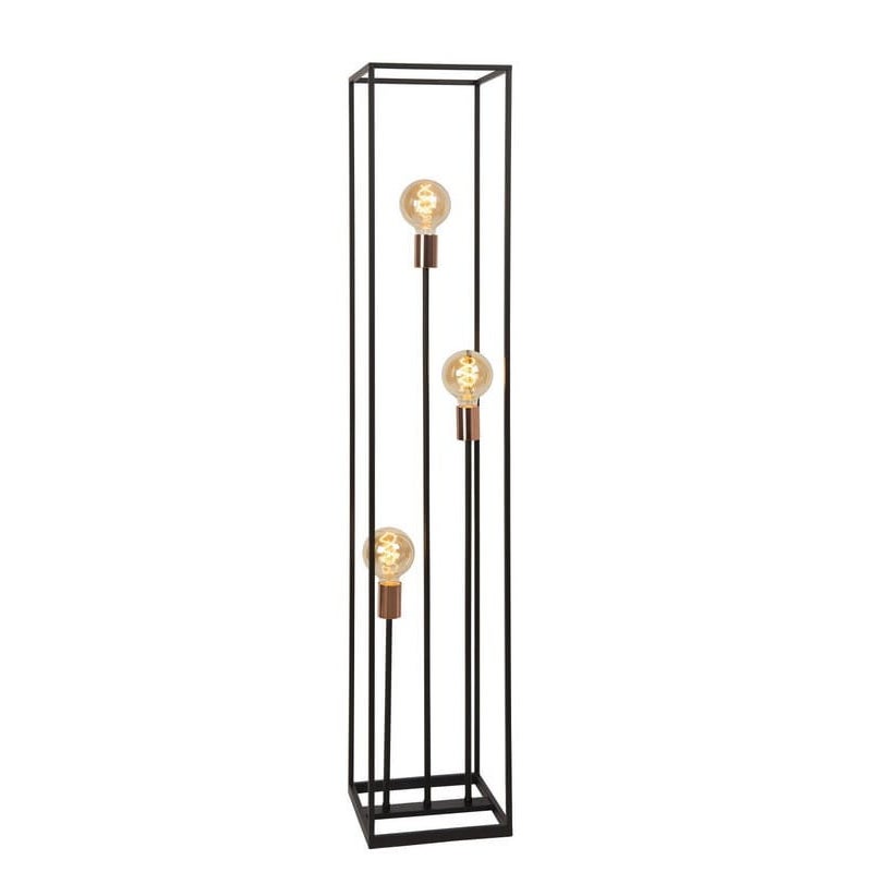 Lampa podłogowa stojąca Arthur czarno-złota 3xE27x40W wym: 140 x 25 x 25 cm metal Lucide
