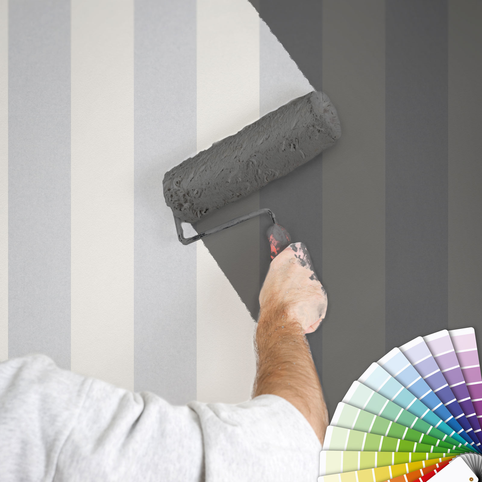 Papel pintado gris y beige estilo retro papel pintado con dibujo de rayas modernas papel pintado creativo retro