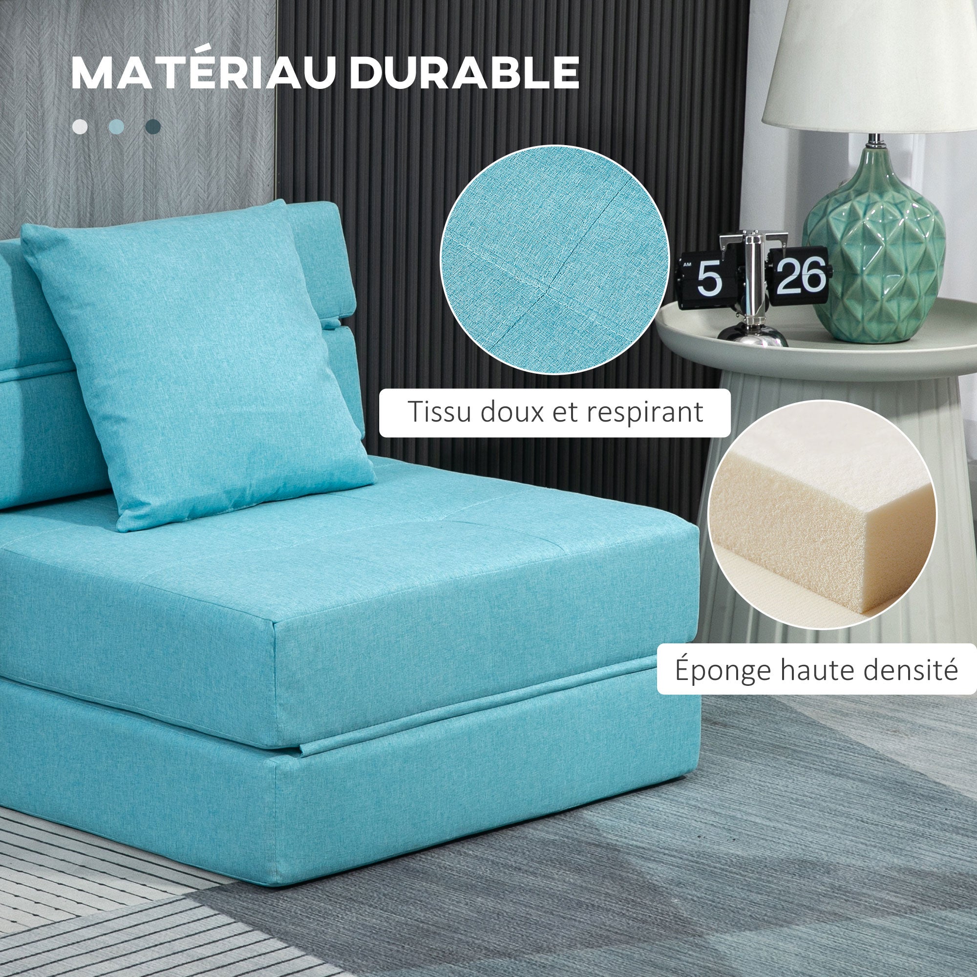 Chauffeuse-lit Polyester HOMCOM - 5