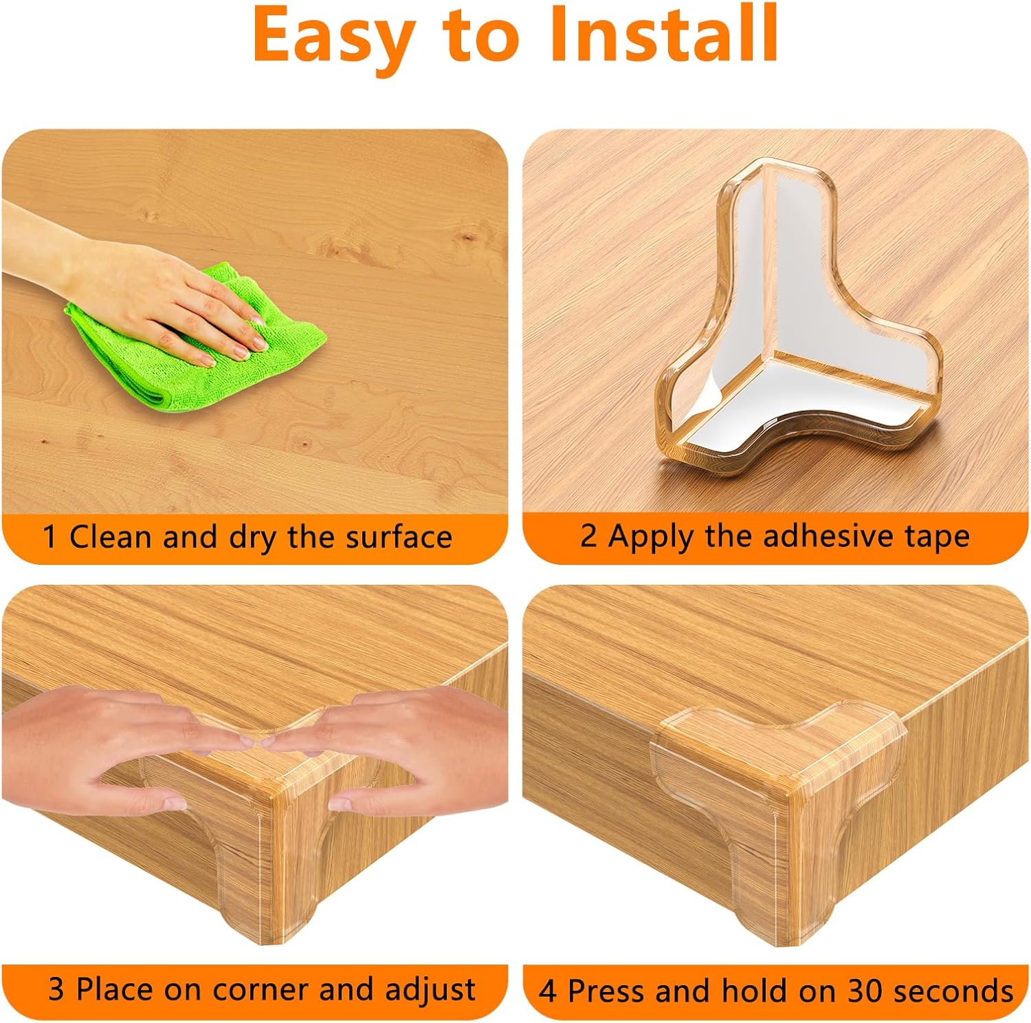 12PCS Coin de Table Protection Bebe, Protection Coin de Table Transparent,Protecteur d'angle de Meuble avec Une Forte adhérence - 6