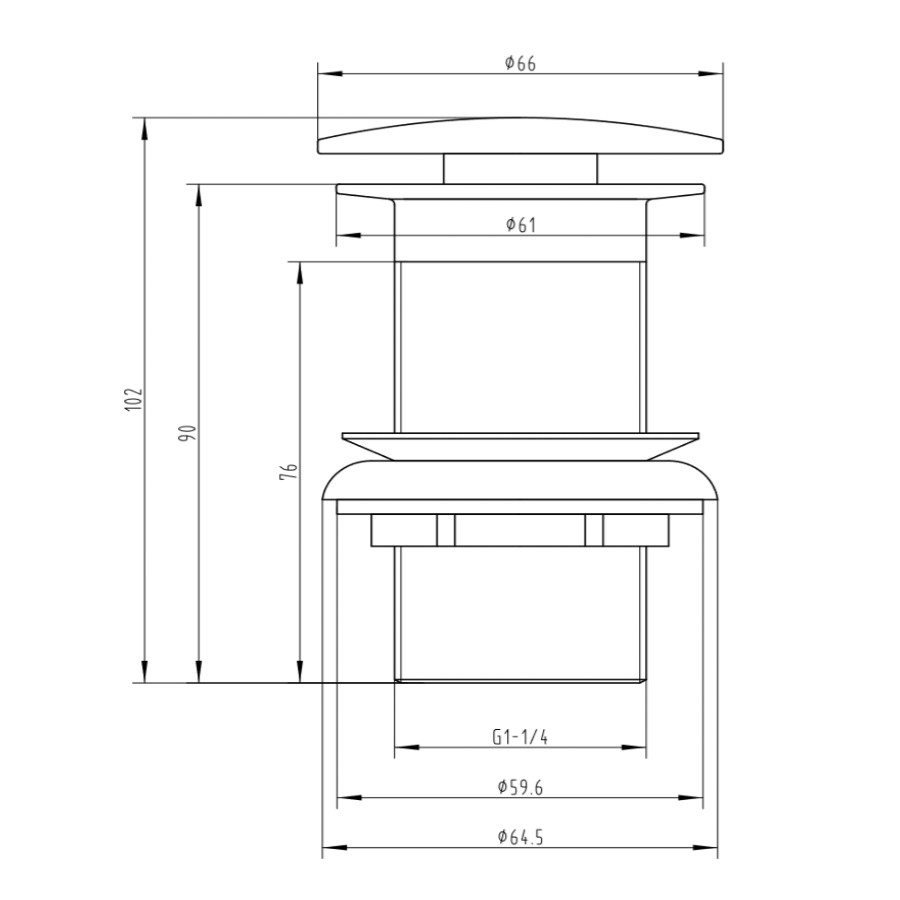 Bonde lavabo pour vasques sans trop-plein - 2