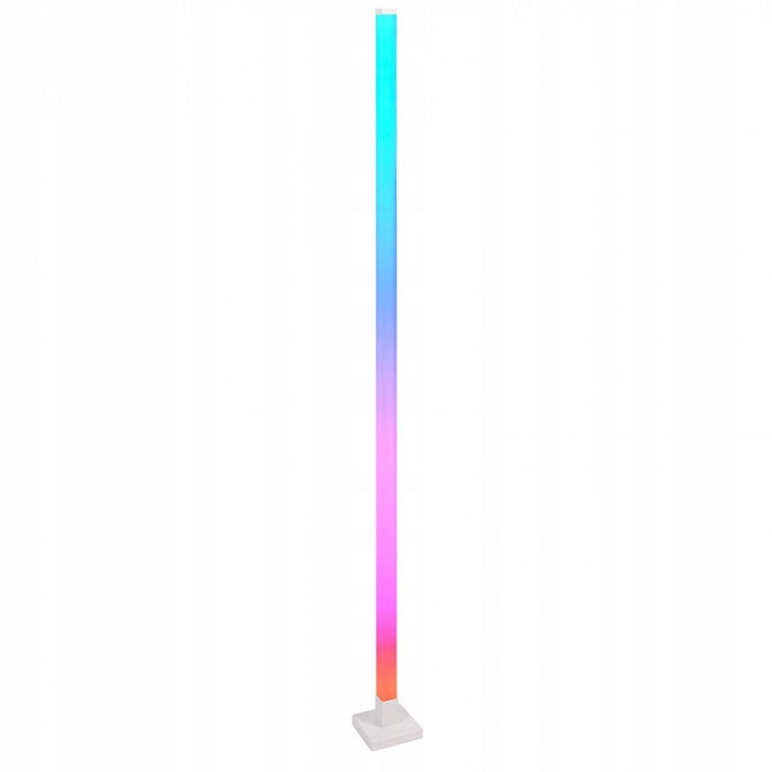 Lampa podłogowa LED Muzyczna 7W K lm tworzywo sztuczne biała wym:150x12,5x12,5cm RGB Ecolight