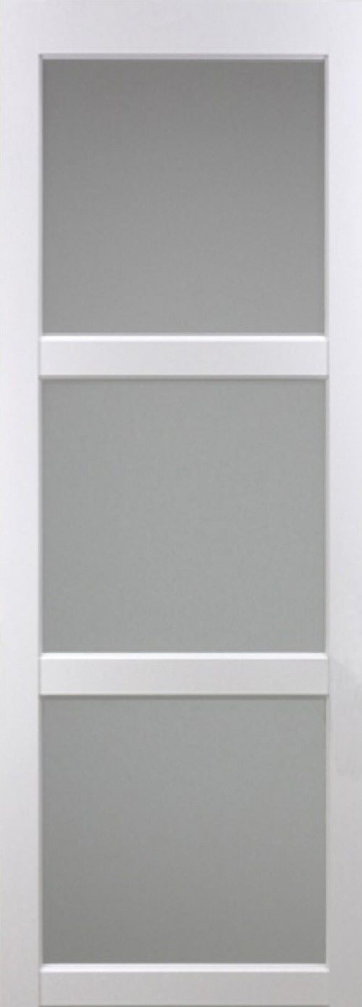Porte Coulissante Kenya Blanc Vitrée H204 X L73 Cm, Rail Alu Gd Menuiseries - 2