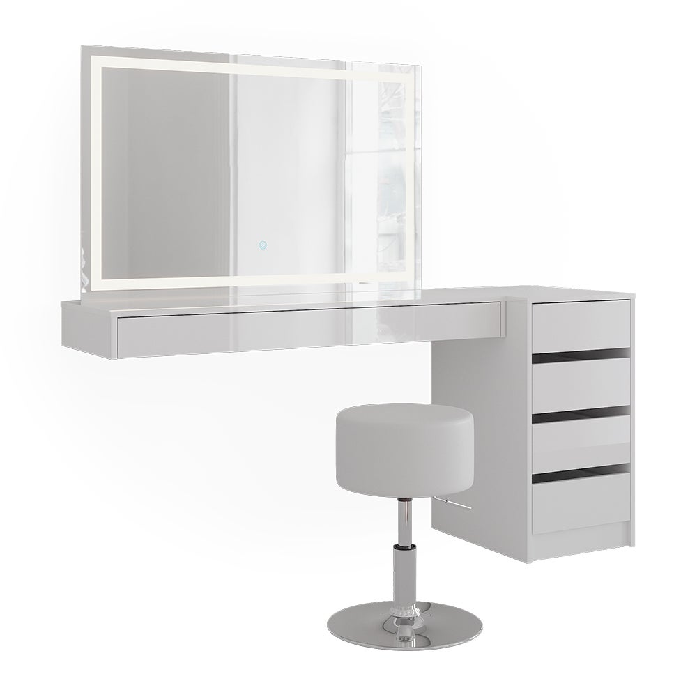 Vicco Stół do toalety Sherry, Biały, 120 cm 4 części