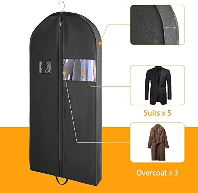 Housse De Voyage Pour Costume / Vêtement – Noir, 48 Pouces, Nylon