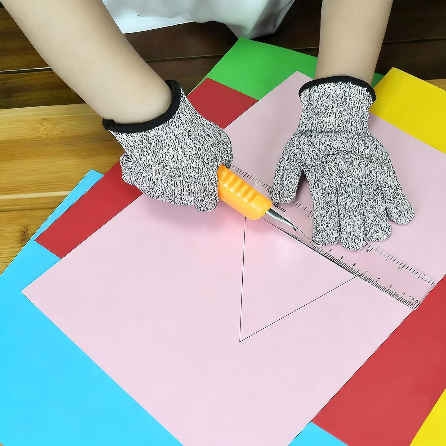 Gants de jardinage anti-coupures - Résistants, confortables et lavables - Idéaux pour la cuisine et le bricolage，24cm - 4