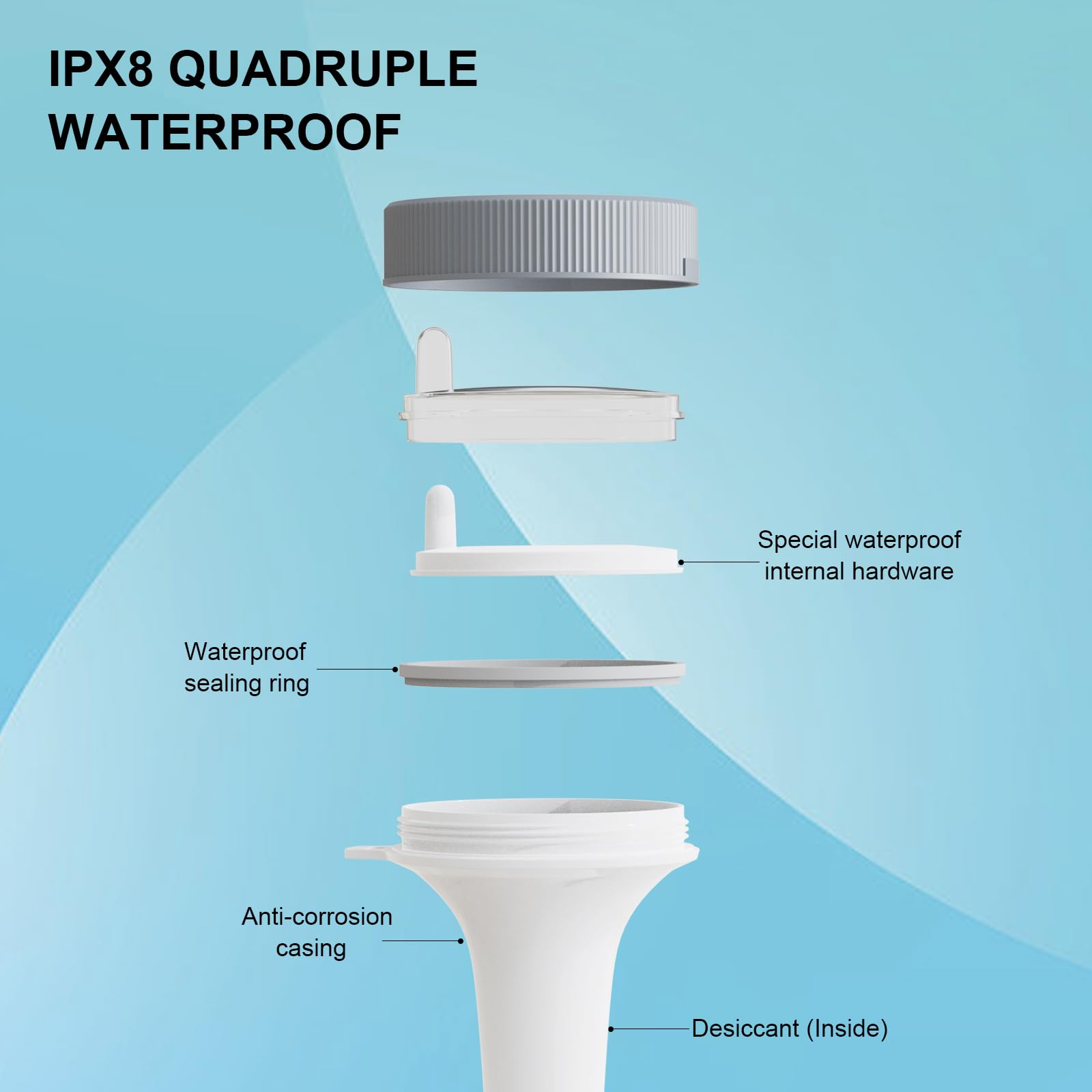 Thermomètre de piscine flottant, facile à lire, thermomètre numérique sans fil pour piscines avec fonction RCC, thermomètre de piscine à distance - 5