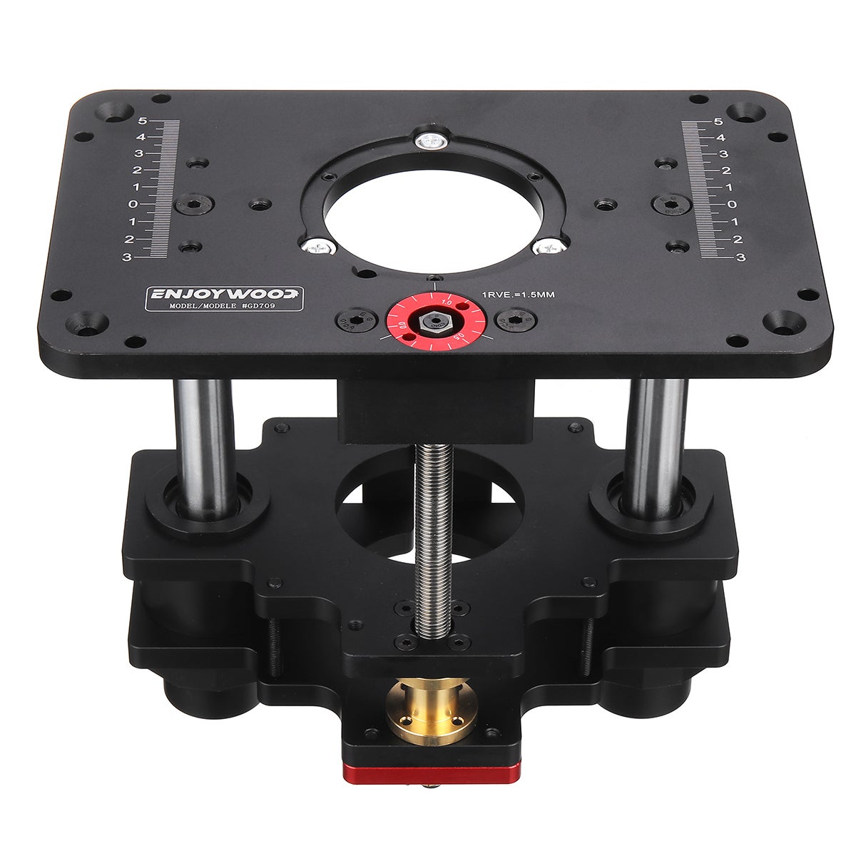 Kit Levage Plaque Insertion Table De Routeur Aluminium - Pour Moteurs Bois Diamètre 65 Mm - Neuf