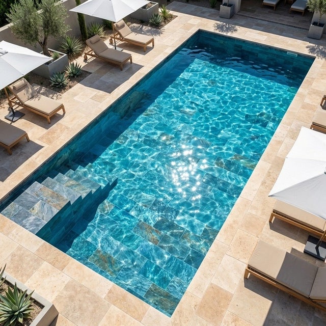 Carrelage Piscine Bali Blue 30x60 Cm Effet Pierre De Bali